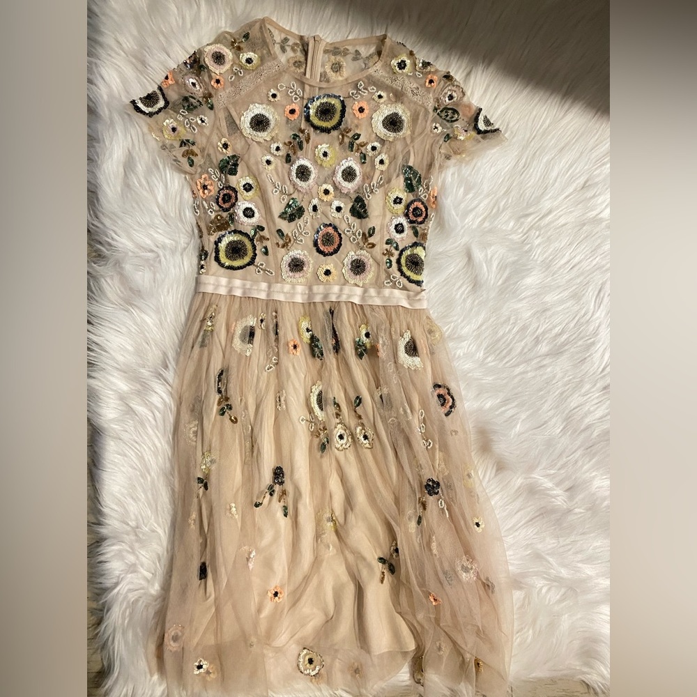 Pink needle and tread dress